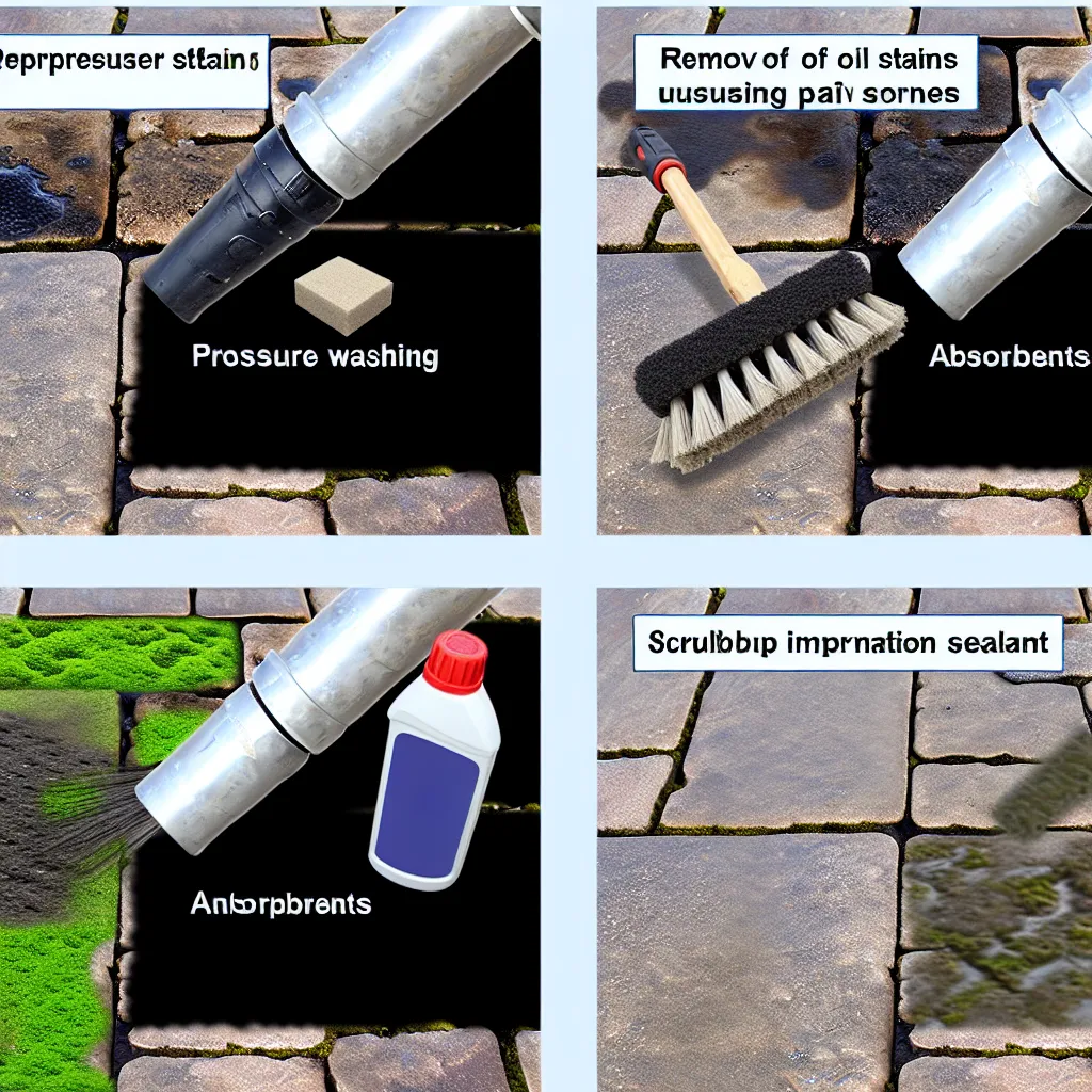 Porównanie brudnej i wyczyszczonej kostki brukowej przed i po zabiegu