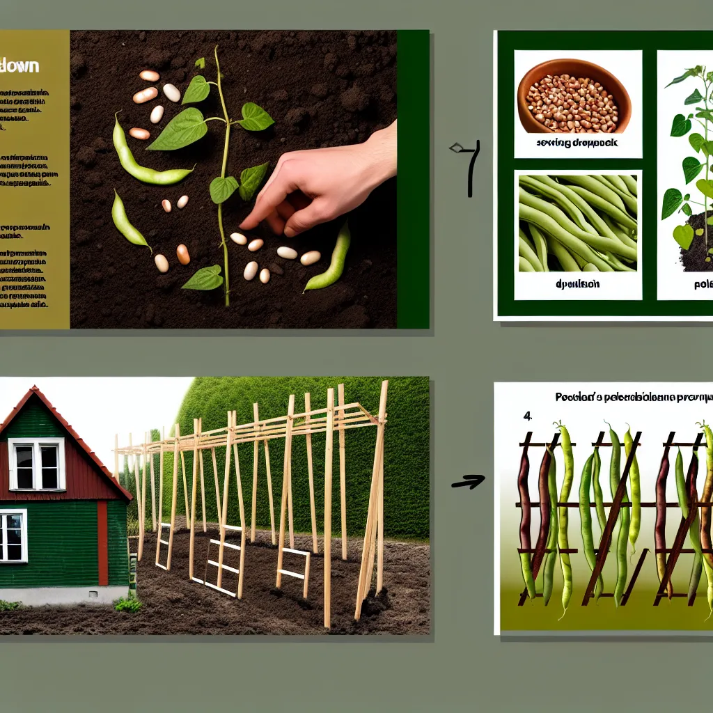 Bujne krzaki fasoli szparagowej karłowej w nasłonecznionym warzywniaku