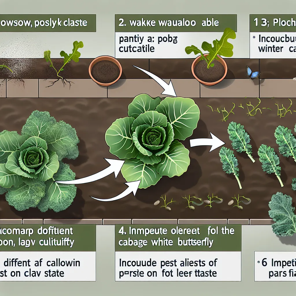 Bujny jarmuż rosnący w przydomowym ogrodzie warzywnym jesienią