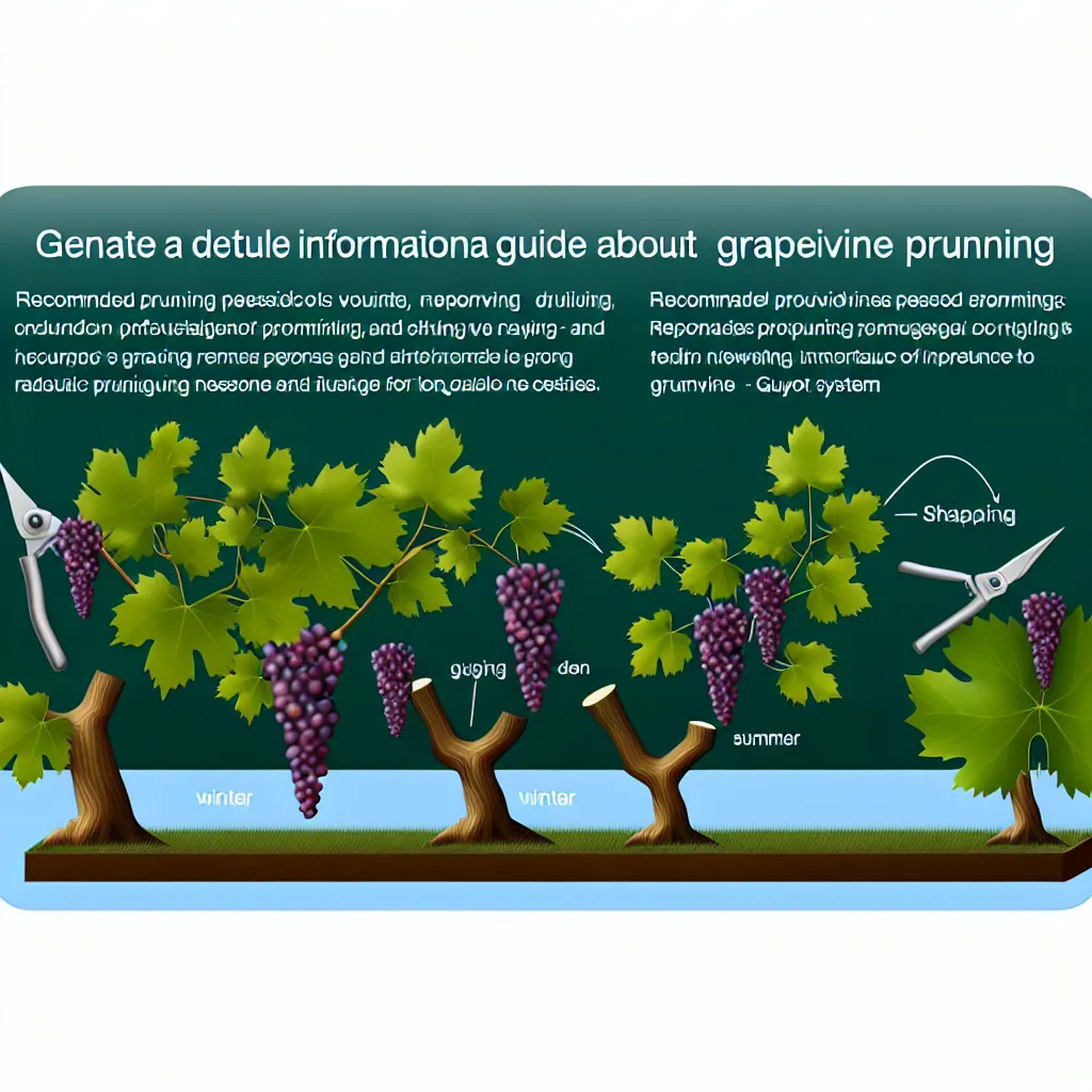 Metody formowania winorośli - schemat cięcia Guyota przed i po zabiegu