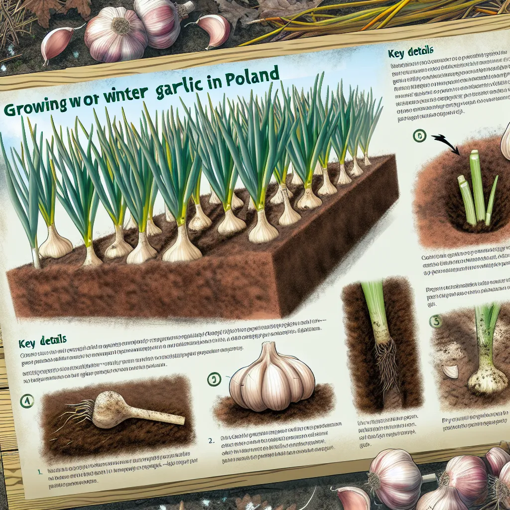 Sadzenie czosnku zimowego jesienią – ręce ogrodnika umieszczające ząbek w ziemi