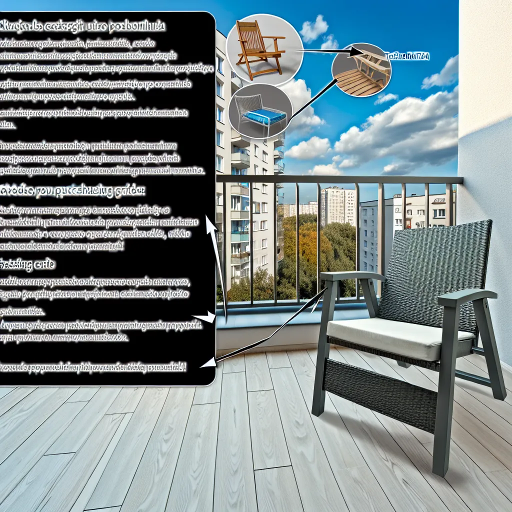 Drewniany leżak balkonowy na małym balkonie w bloku z kawą i roślinami