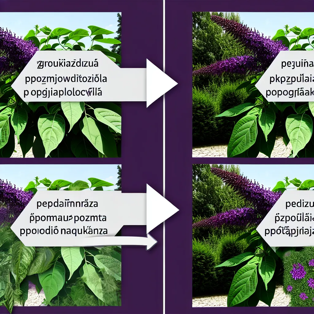 Dojrzałe drzewo tlenowe Oxytree kwitnące na fioletowo w polskim ogrodzie