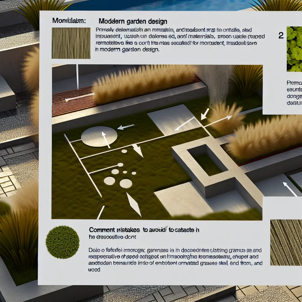 Geometryczny układ nowoczesnego ogrodu z betonowymi ścieżkami i trawami ozdobnymi