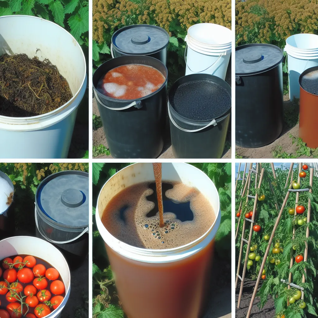 Zbiór świeżej pokrzywy w rękawicach ochronnych do przygotowania gnojówki