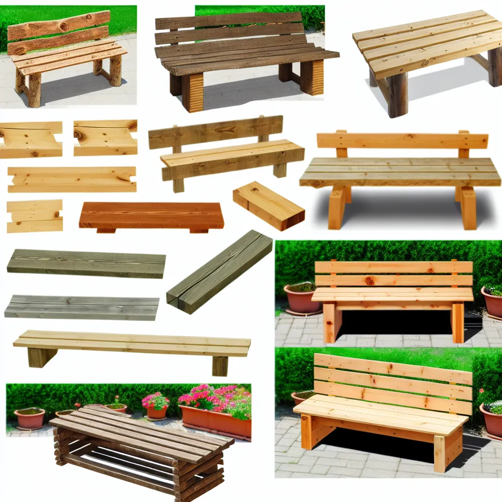 Klasyczna drewniana ławka ogrodowa z drewna tekowego w otoczeniu zieleni