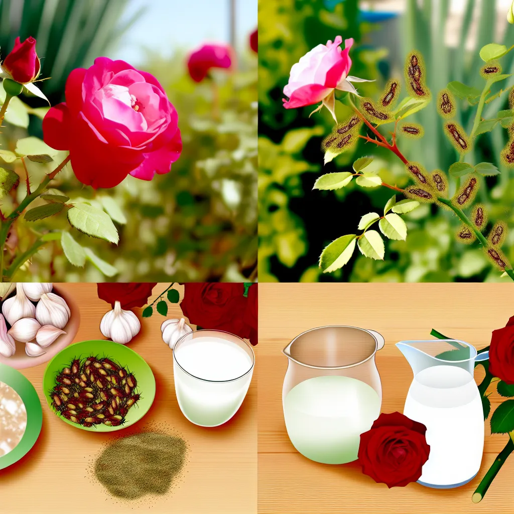 Kolonia mszyc żerująca na pąku róży - zbliżenie makro