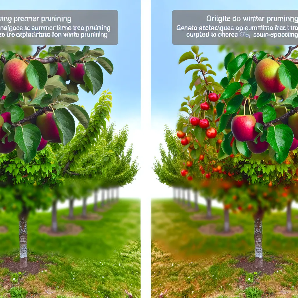 Ogrodnik przycinający gałąź drzewa owocowego w słoneczny letni dzień