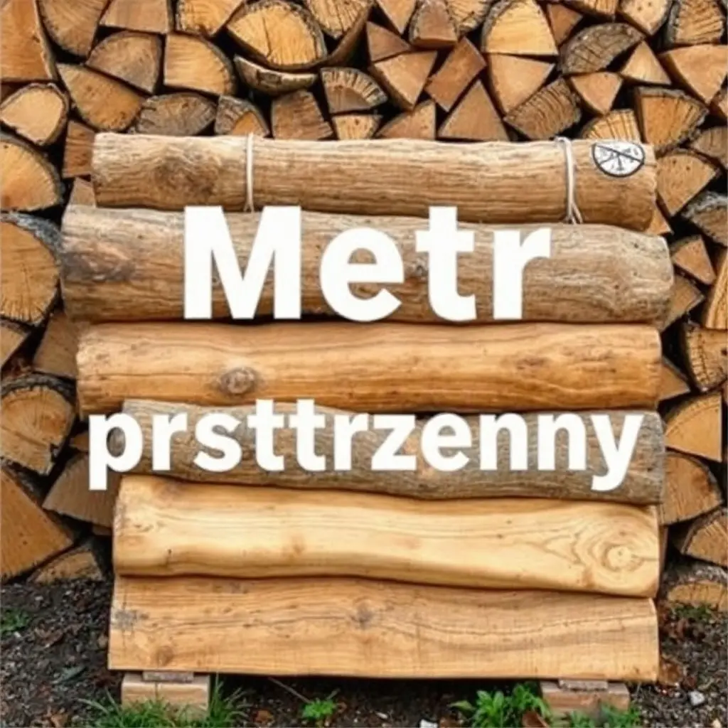 Metr przestrzenny drewna opałowego - prawidłowo ułożony stos drewna 1x1x1 metr w ogrodzie