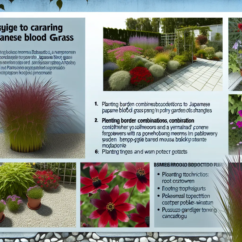 Nowoczesna rabata z czerwoną trawą Red Baron i jeżówkami w słoneczny dzień