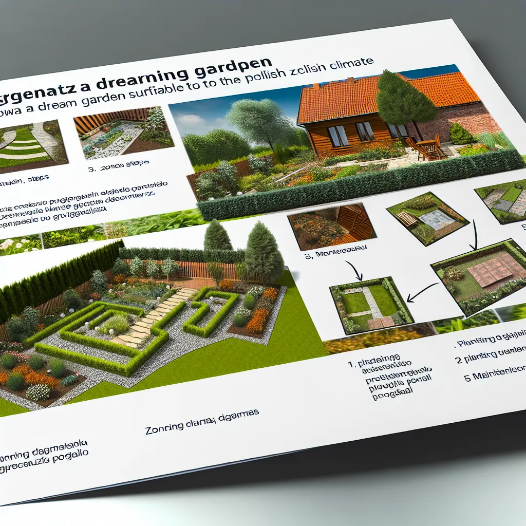 Nowoczesne ogrody marzeń z tarasem i trawami ozdobnymi o zachodzie słońca