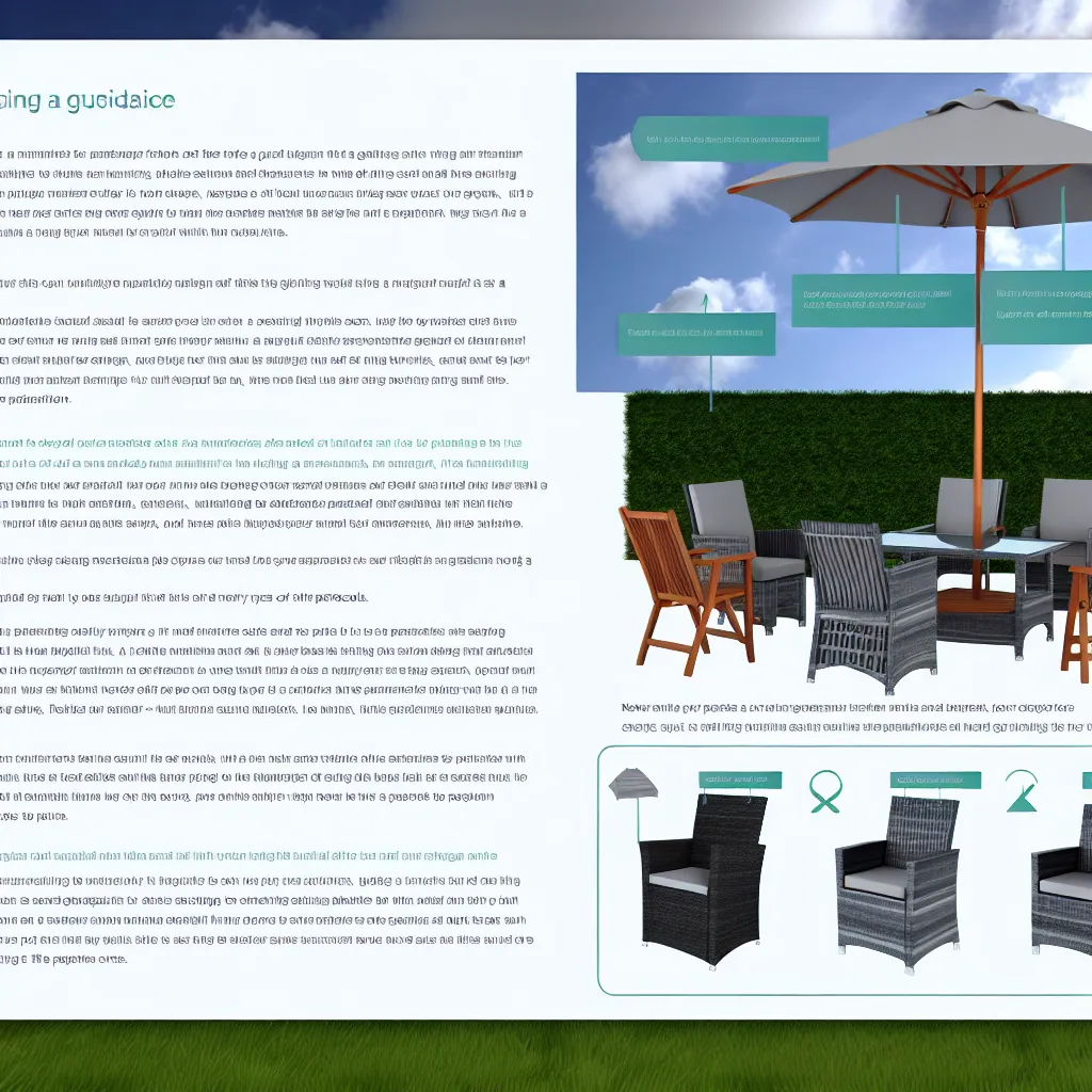 Nowoczesny zestaw ogrodowy z parasolem na wysięgniku na słonecznym tarasie