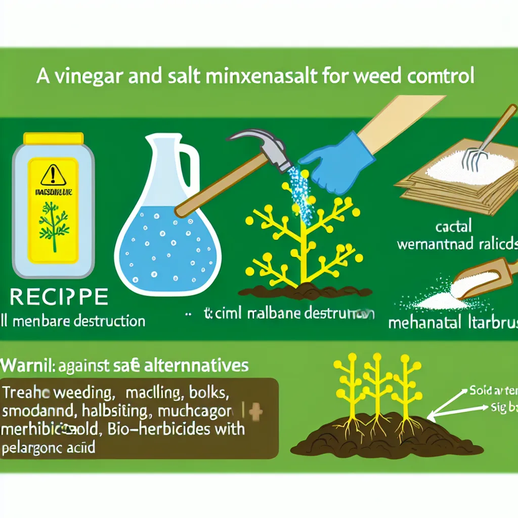 Składniki na domowy oprysk na chwasty: ocet, sól i płyn do naczyń
