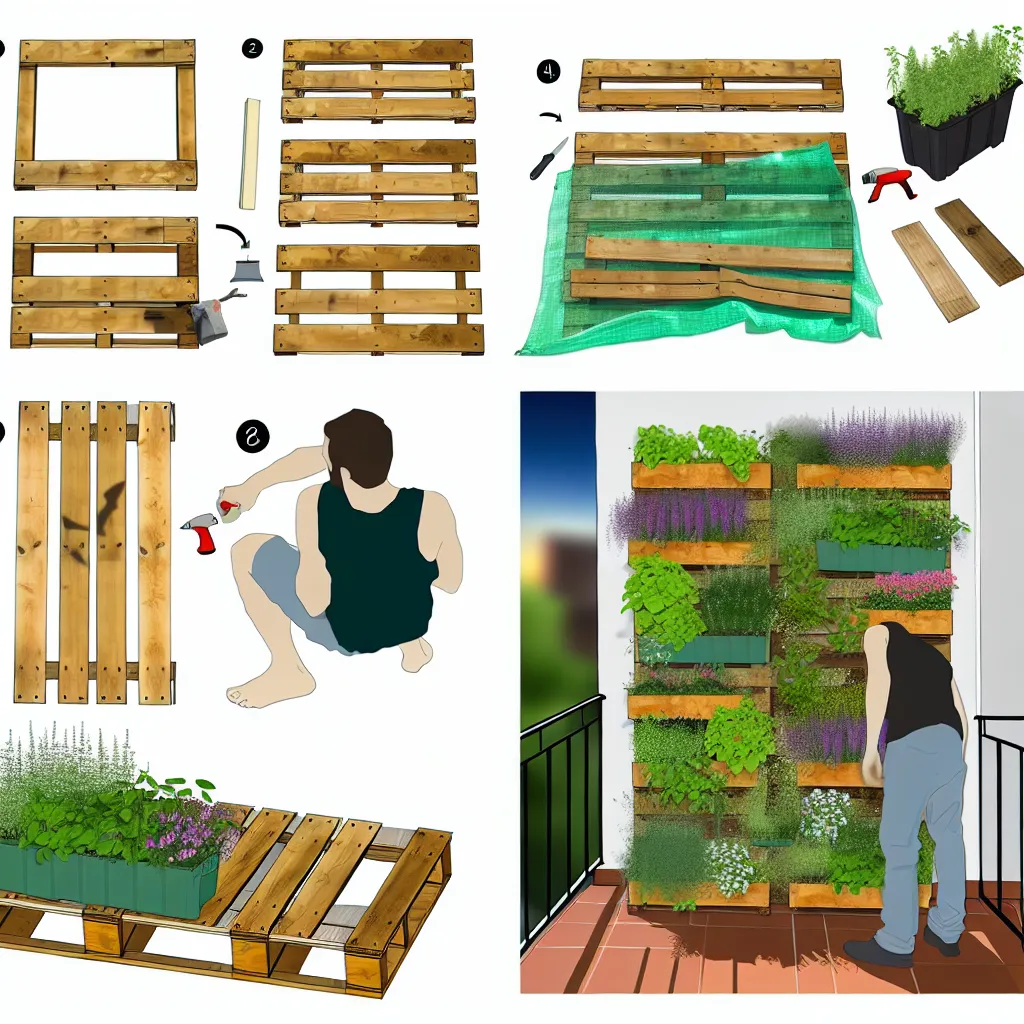 Szlifowanie europalety papierem ściernym - przygotowanie do budowy ogrodu