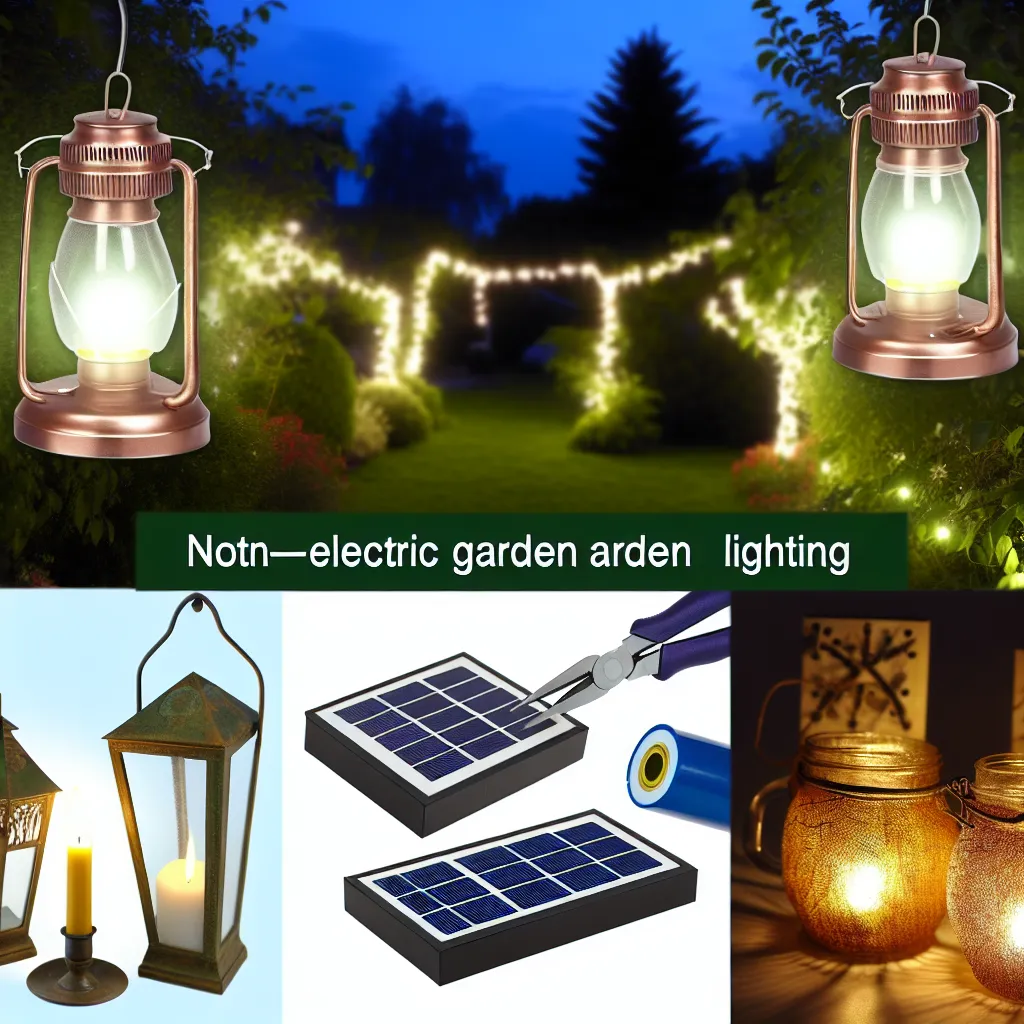 Nowoczesne lampy solarne oświetlające kamienną ścieżkę w ogrodzie wieczorem