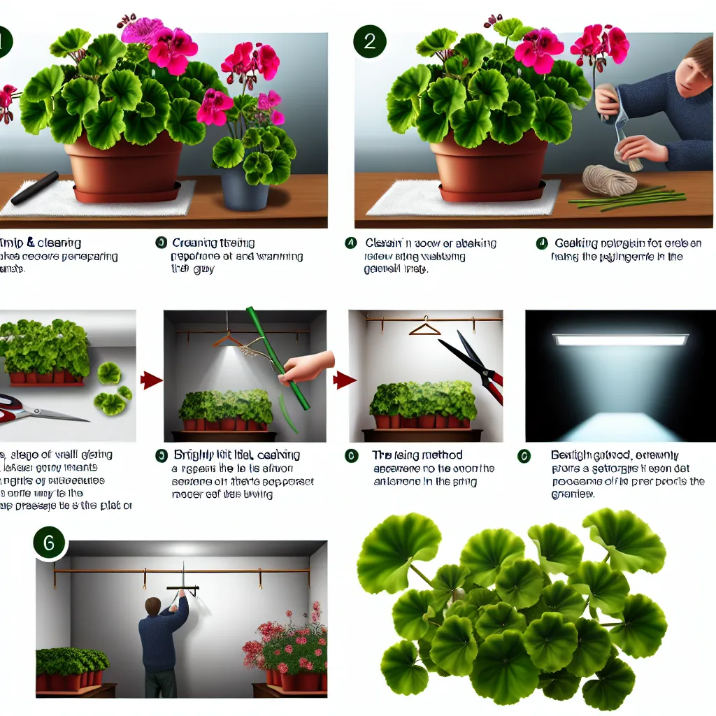 Przycinanie pelargonii sekatorem przed zimowaniem