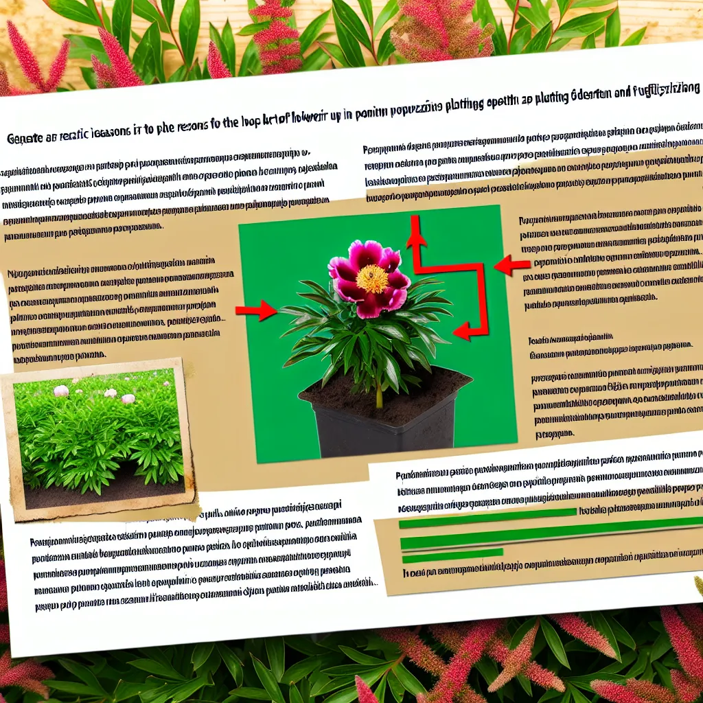 Porównanie piwonii przenawożonej azotem bez kwiatów i zdrowej kwitnącej piwonii