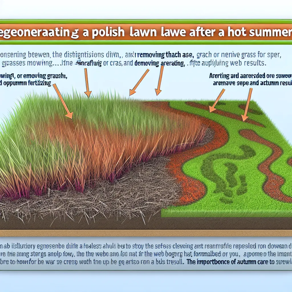 Porównanie trawnika wysuszonego po lecie i zregenerowanego