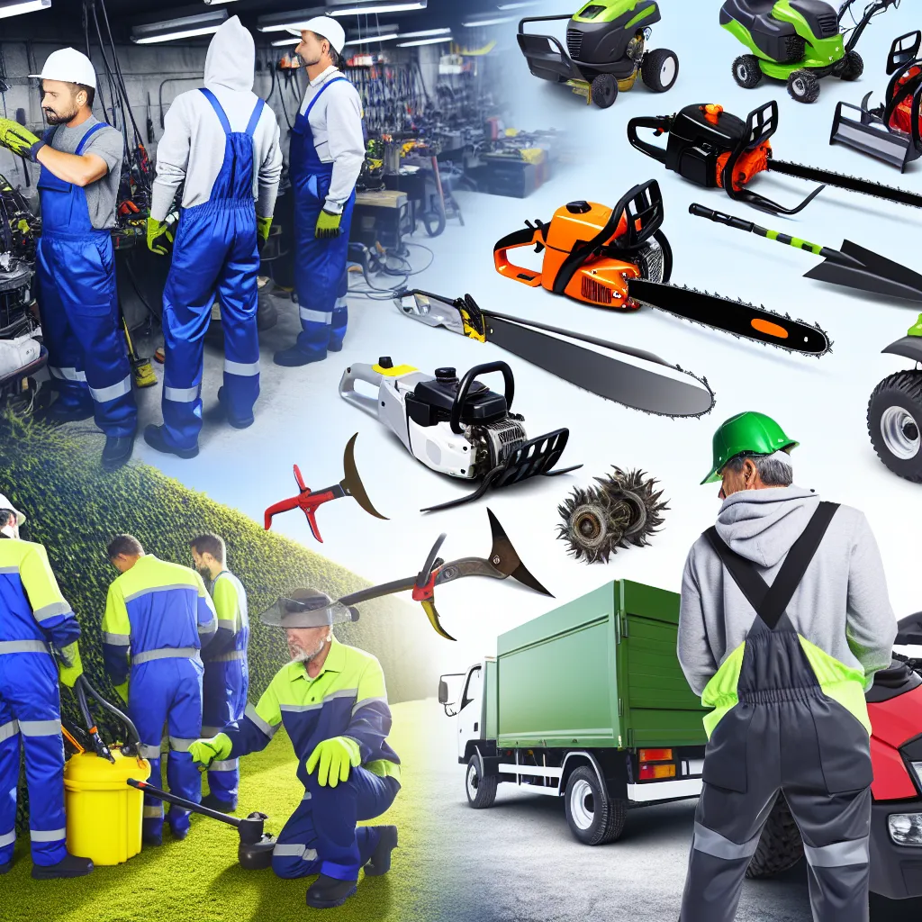 Profesjonalny ogrodnik używający nowoczesnych akumulatorowych nożyc do żywopłotu z serii aw narzędzia b2b