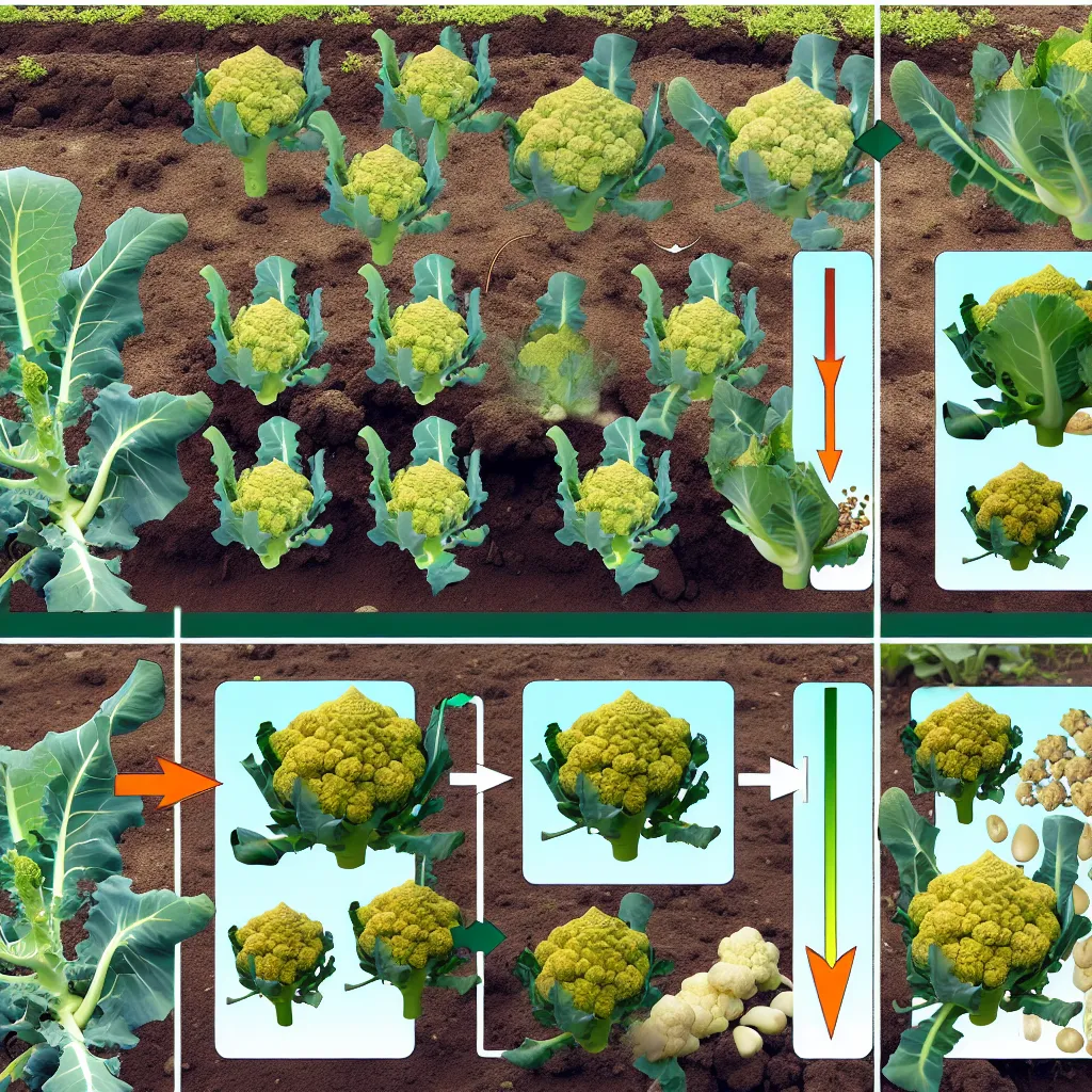 Różne odmiany kalafiora, w tym białe, zielone Romanesco i fioletowe, ułożone na drewnianym stole