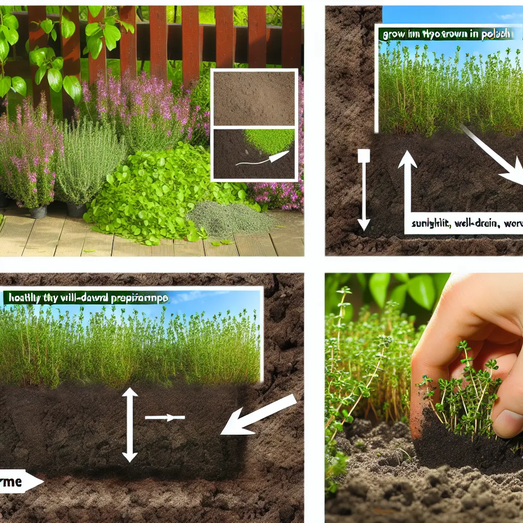 Różne odmiany tymianku rosnące w polskim ogrodzie