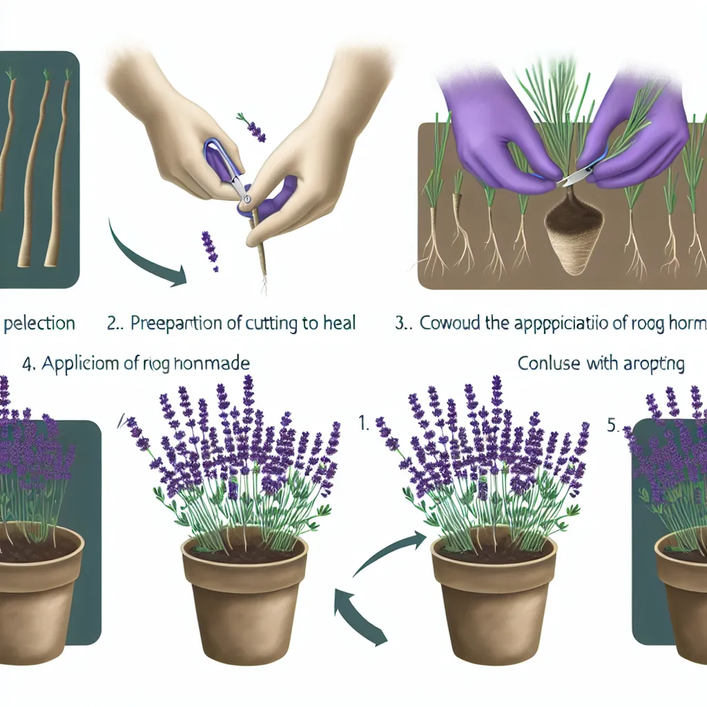 Sadzonka lawendy z widoczną piętką - kluczowy element rozmnażania