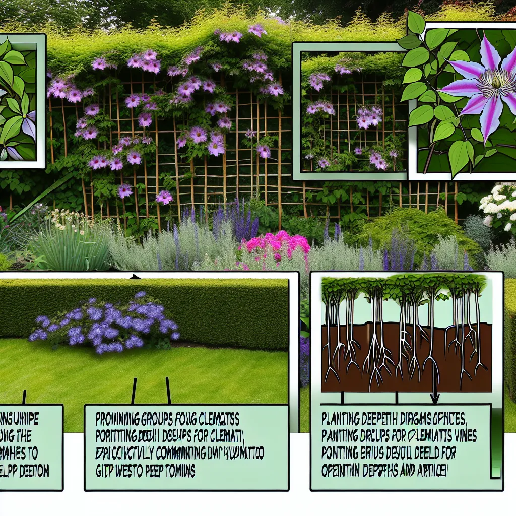 Schemat grup cięcia powojników - kiedy i jak przycinać clematisy