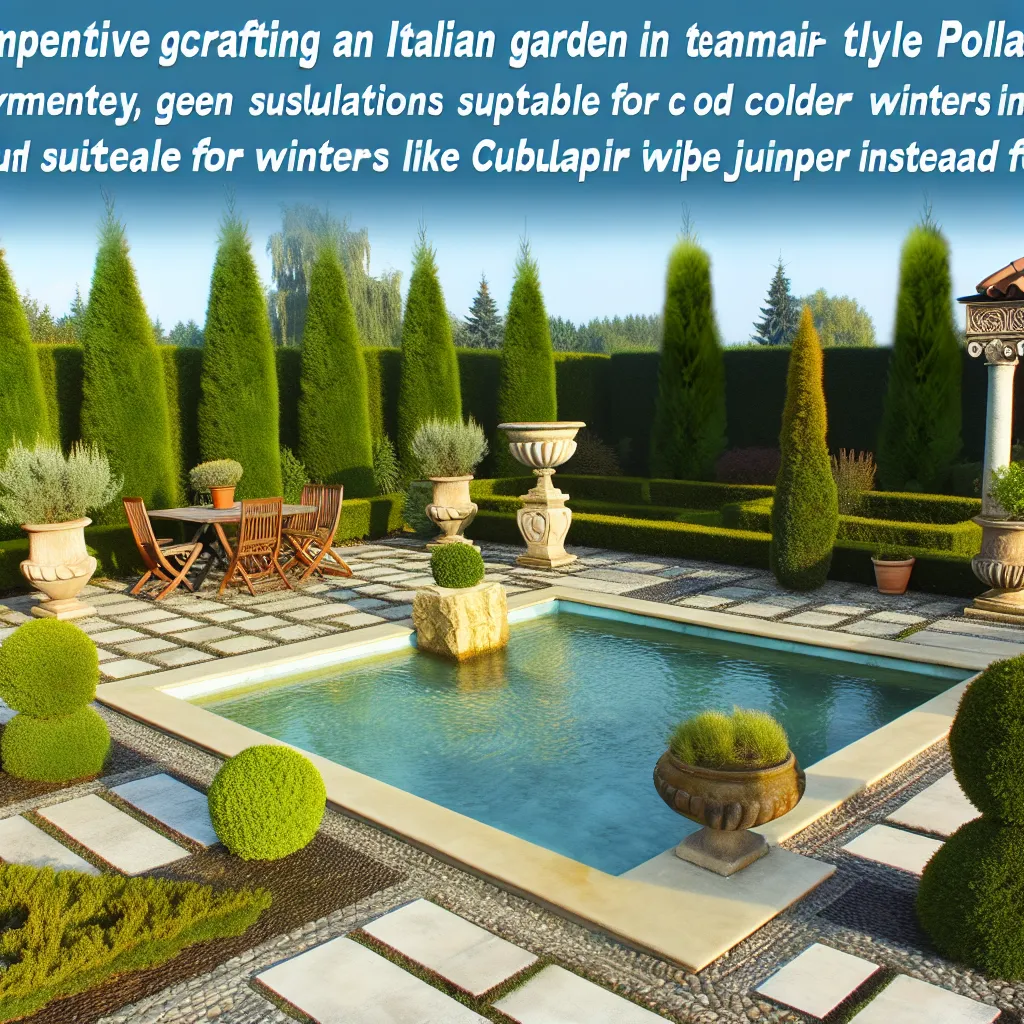 Symetryczny ogród włoski w Polsce z alejkami żwirowymi i formowanymi krzewami