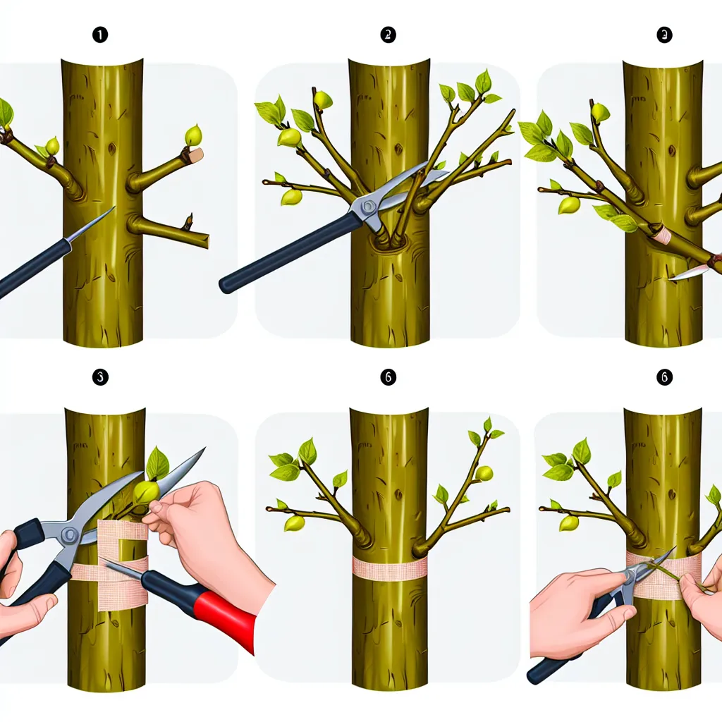Narzędzia do szczepienia drzew: nóż sierpak, taśma i maść ogrodnicza