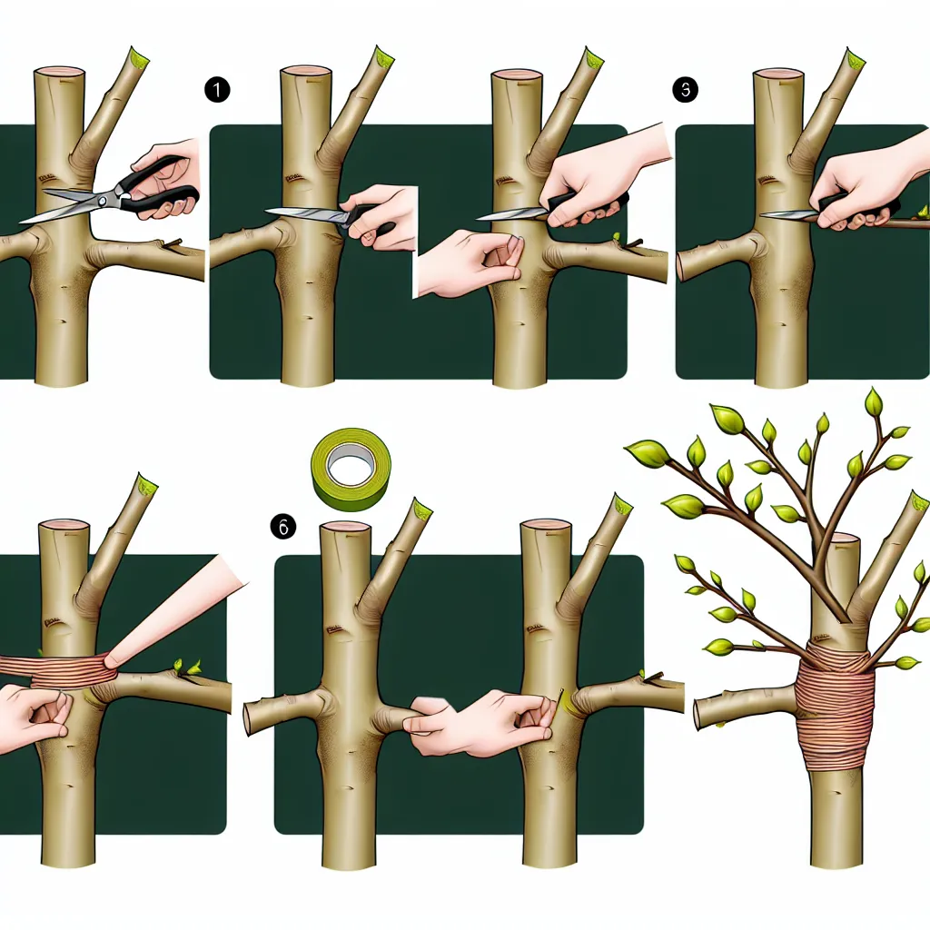 Schemat cięcia przy szczepieniu metodą przez stosowanie - zraz i podkładka