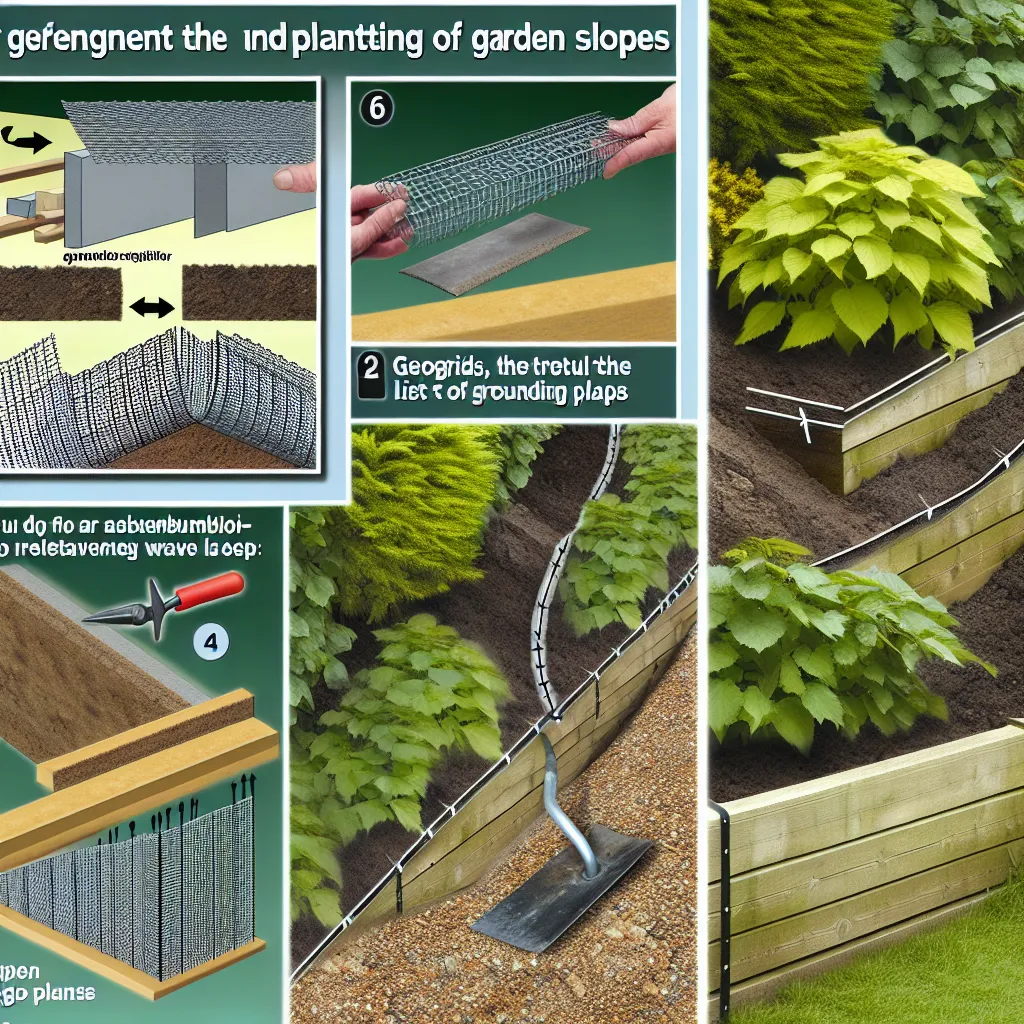 Tarasowy ogród na skarpie wzmocniony gabionami i obsadzony roślinami