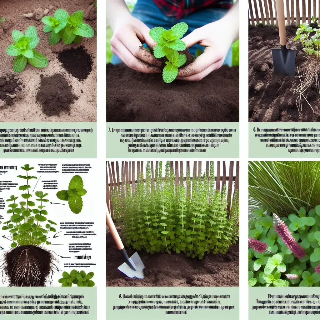 Schemat sadzenia mięty w wiadrze jako bariera korzeniowa