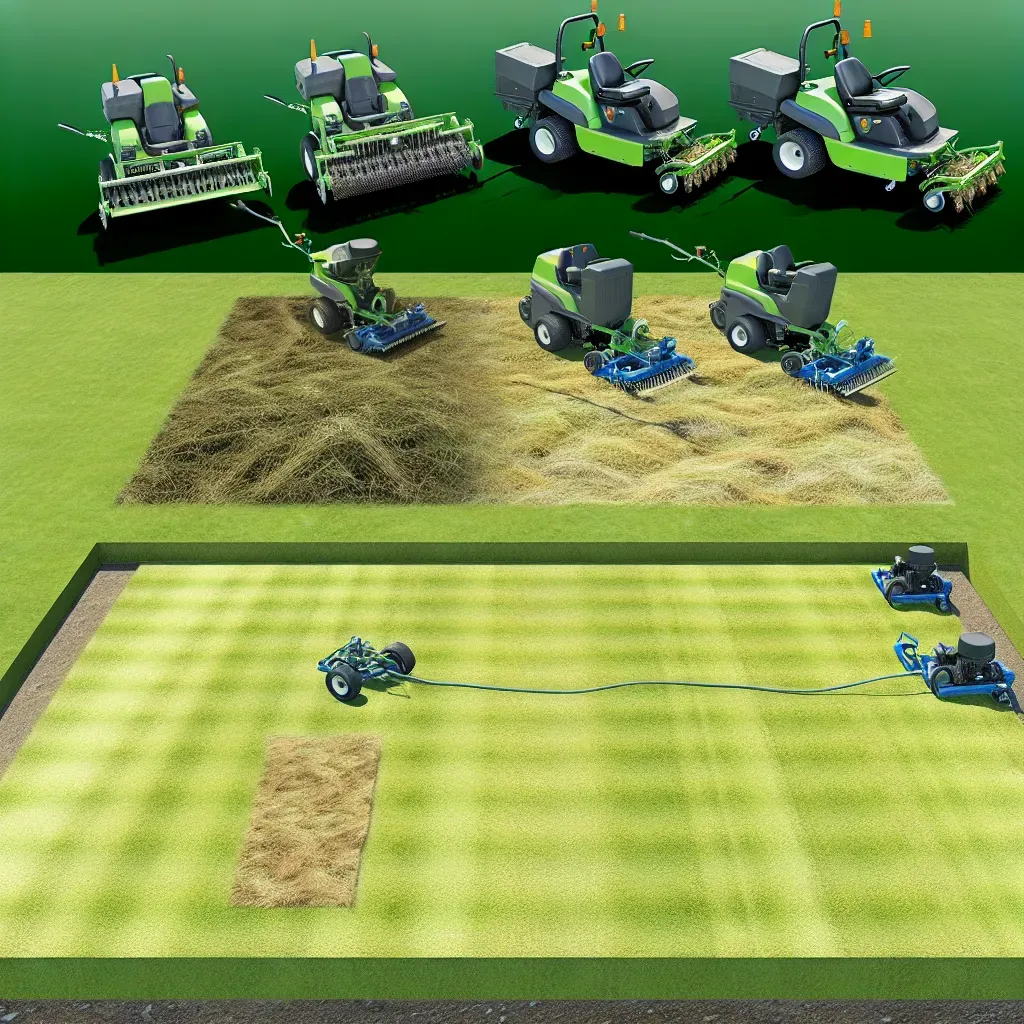 Przekrój trawnika pokazujący warstwę filcu blokującą wodę i powietrze