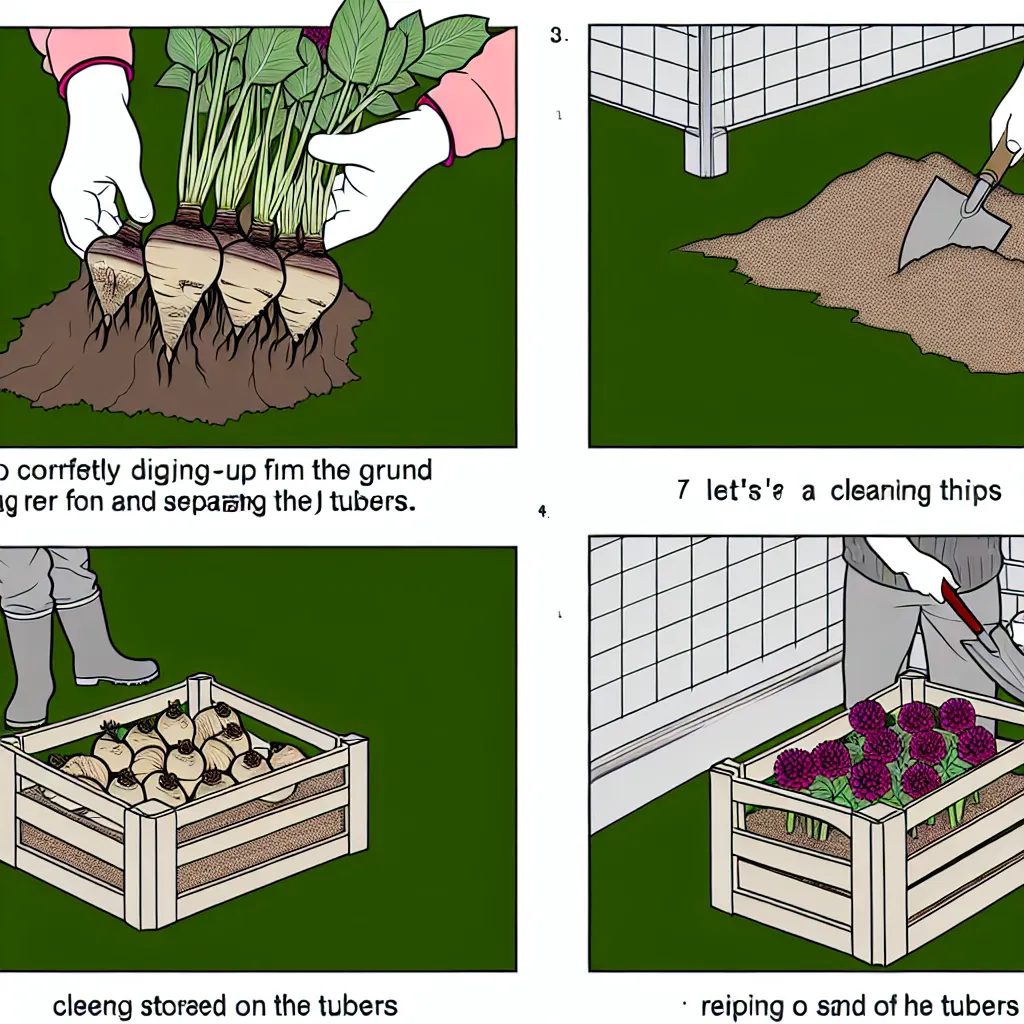 Karpy dalii suszące się łodygami w dół w szklarni