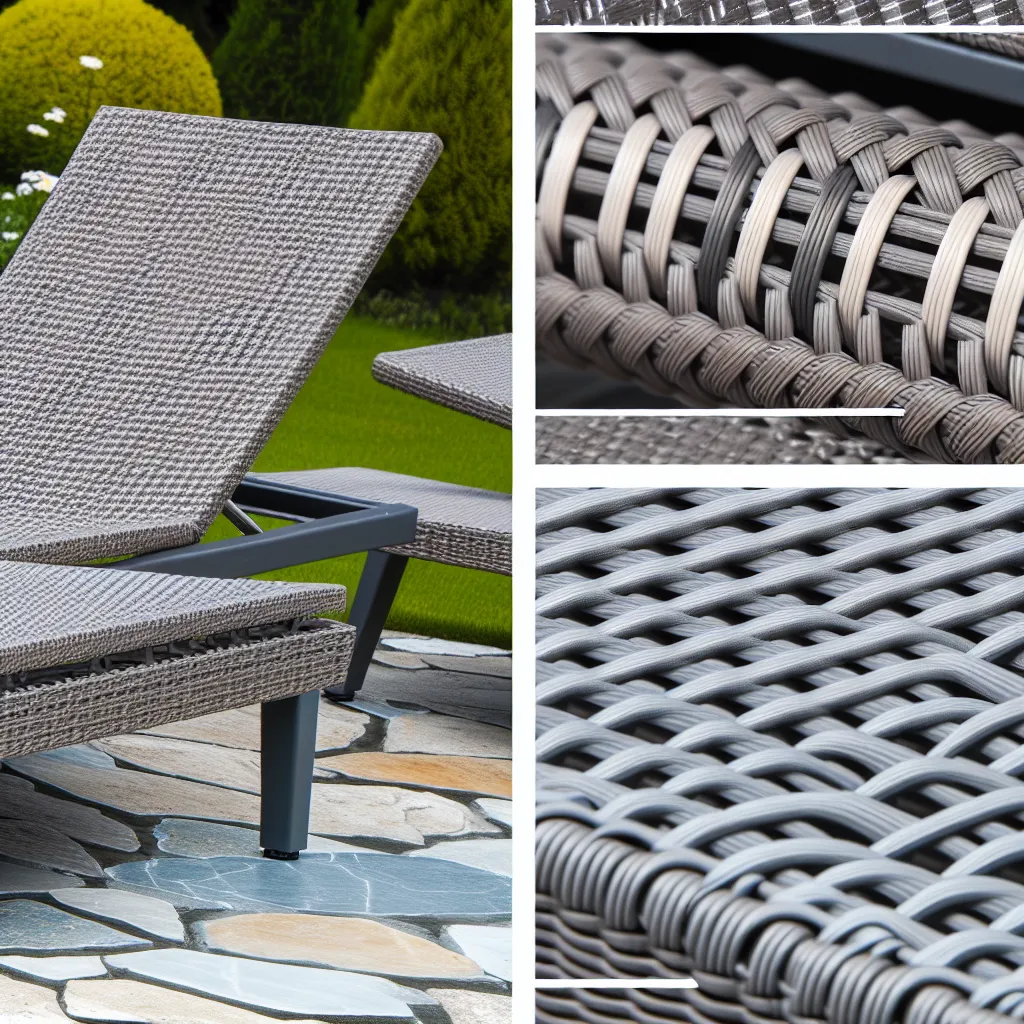 Zbliżenie na strukturę splotu technorattanu pokazujące jakość włókna